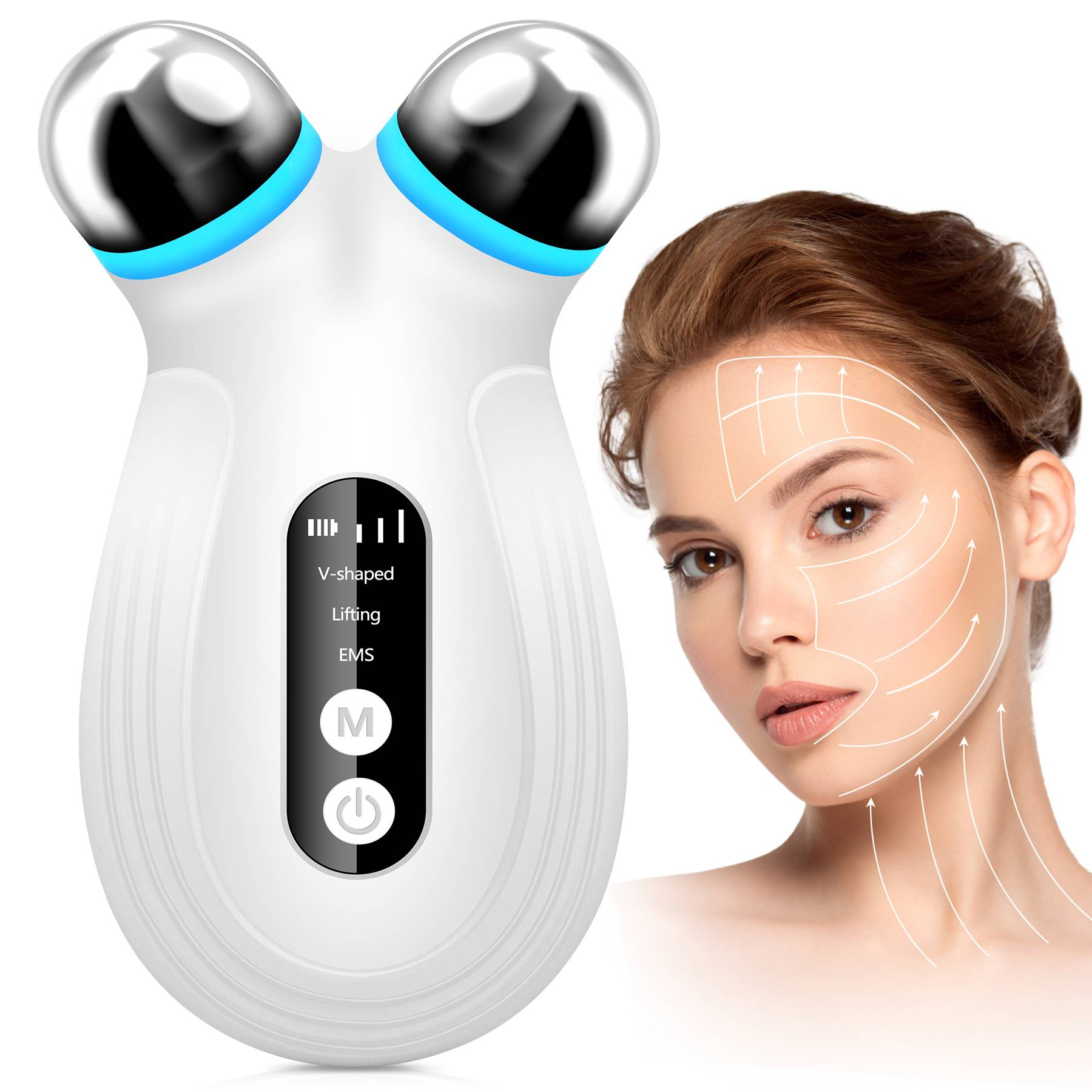Lumecūr dual-probe EMS microcurrent facial lifting device
